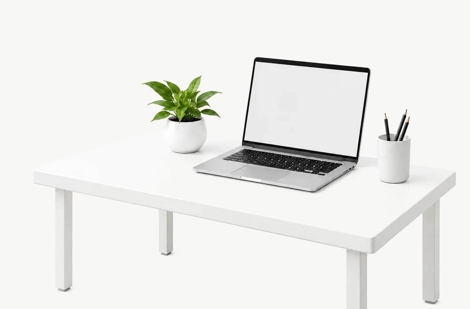 An office laptop ready for work